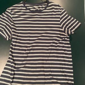 J crew stripped blue and very light green shirt